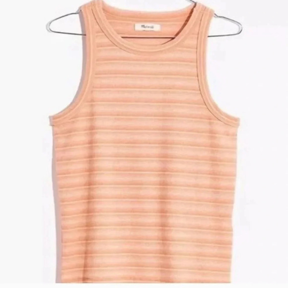 Madewell Striped Orange Westville Tank Top Small S - Picture 3 of 5